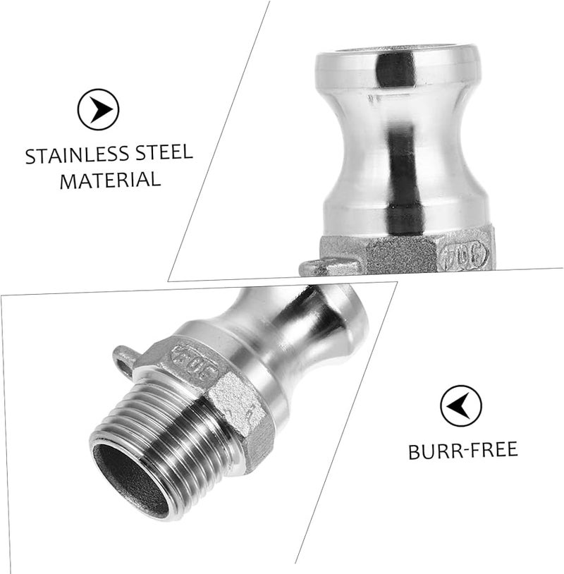 Balacoo 2 Pack Stainless Steel Camlock Hose Fittings Adapter for IBC Tote and Garden - Image 4
